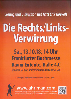 Buchcover Die Rechts/Links-Verwirrung | Fritz Erik Hoevels | EAN 9783894841096 | ISBN 3-89484-109-5 | ISBN 978-3-89484-109-6