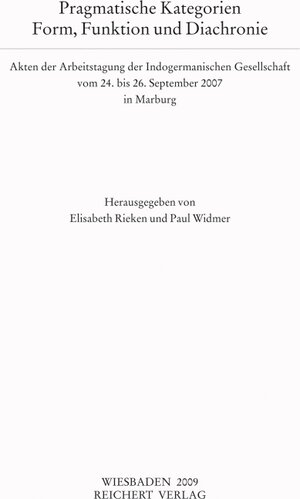 Buchcover Pragmatische Kategorien. Form, Funktion und Diachronie | EAN 9783895006777 | ISBN 3-89500-677-7 | ISBN 978-3-89500-677-7