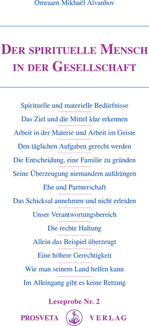 Buchcover Der spirituelle Mensch in der Gesellschaft | Omraam Mikhael Aivanhov | EAN 9783895156021 | ISBN 3-89515-602-7 | ISBN 978-3-89515-602-1