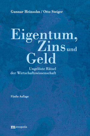 Buchcover Eigentum, Zins und Geld | Gunnar Heinsohn | EAN 9783895187216 | ISBN 3-89518-721-6 | ISBN 978-3-89518-721-6