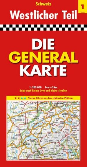 Die Generalkarte Schweiz Westlicher Teil 1:200 000