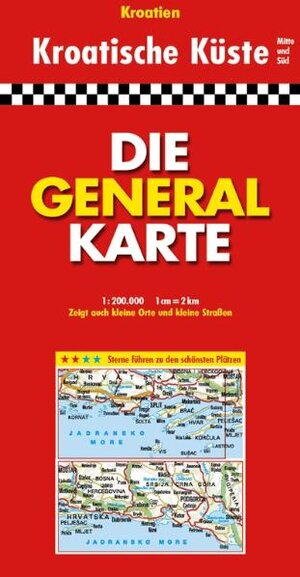 Die Generalkarte Kroatische Küste Mitte und Süd 1:200 000