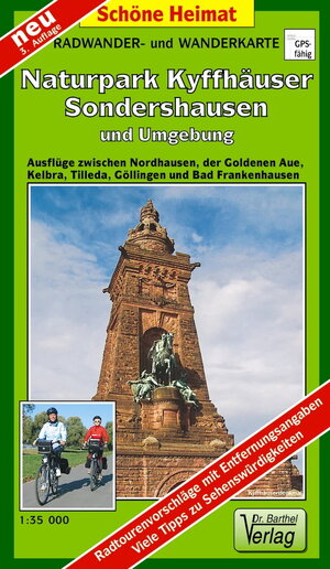 Naturpark Kyffhäuser, Sondershausen und Umgebung 1 : 35 000. Radwander-und Wanderkarte: Ausflüge zwischen Nordhausen, der Goldenen Aue, Kelbra, Tilleda und Bad Frankenhausen