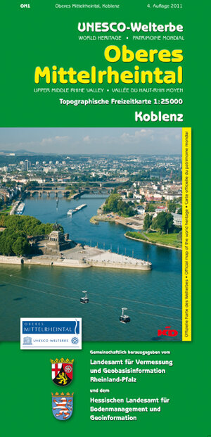 Unesco-Welterbe Oberes Mittelrheintal 1. Koblenz 1 : 25 000. Topographische Freizeitkarte