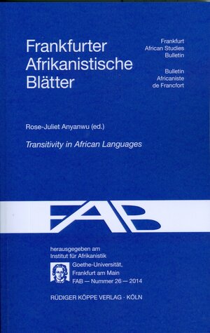 Buchcover Transitivity in African Languages  | EAN 9783896457264 | ISBN 3-89645-726-8 | ISBN 978-3-89645-726-4