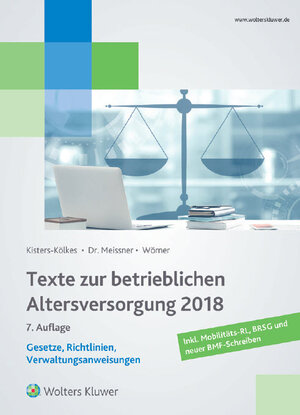 Buchcover Texte zur betrieblichen Altersversorgung 2018 | Henriette Meissner | EAN 9783896995117 | ISBN 3-89699-511-1 | ISBN 978-3-89699-511-7