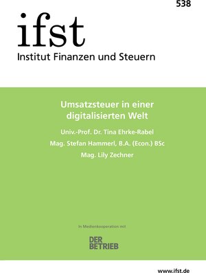 Buchcover ifst-Schrift 538 | Tina Ehrke-Rabel | EAN 9783897372016 | ISBN 3-89737-201-0 | ISBN 978-3-89737-201-6