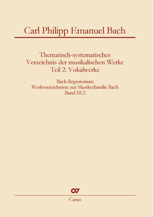 Buchcover Carl Philipp Emanuel Bach: Thematisch-systematisches Verzeichnis der musikalischen Werke  | EAN 9783899482096 | ISBN 3-89948-209-3 | ISBN 978-3-89948-209-6