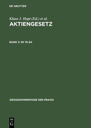 Buchcover Aktiengesetz / §§ 76-94  | EAN 9783899495966 | ISBN 3-89949-596-9 | ISBN 978-3-89949-596-6