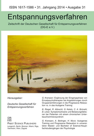 Buchcover Entspannungsverfahren, Nr. 31/2014  | EAN 9783899679793 | ISBN 3-89967-979-2 | ISBN 978-3-89967-979-3