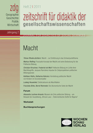 Buchcover ZDG 2/2011, Macht  | EAN 9783899746747 | ISBN 3-89974-674-0 | ISBN 978-3-89974-674-7