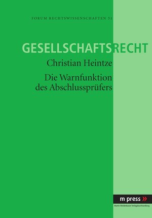 Buchcover Die Warnfunktion des Abschlussprüfers | Christian Heintze | EAN 9783899756906 | ISBN 3-89975-690-8 | ISBN 978-3-89975-690-6