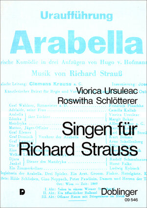 Buchcover Singen für Richard Strauss | Viorica Ursuleac | EAN 9783900035952 | ISBN 3-900035-95-4 | ISBN 978-3-900035-95-2