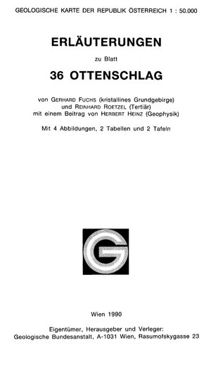 Buchcover Erläuterungen zu Blatt 36 Ottenschlag | Gerhard Fuchs | EAN 9783900312718 | ISBN 3-900312-71-0 | ISBN 978-3-900312-71-8