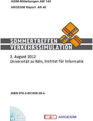 Buchcover Vortragsband Sommertreffen Verkehrssimulation 2012  | EAN 9783901608384 | ISBN 3-901608-38-9 | ISBN 978-3-901608-38-4