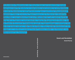 Buchcover Kunst und Revolution | Gerald Raunig | EAN 9783903046153 | ISBN 3-903046-15-9 | ISBN 978-3-903046-15-3
