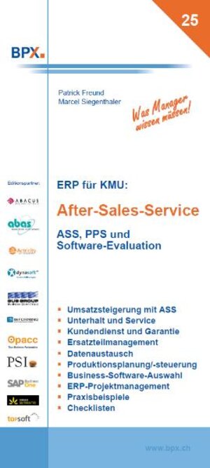 Buchcover ERP für KMU: After-Sales-Service | Patrick Freund | EAN 9783905413410 | ISBN 3-905413-41-8 | ISBN 978-3-905413-41-0