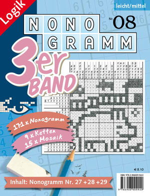 Buchcover Nonogramm 3er-Band Nr. 8  | EAN 9783906009940 | ISBN 3-906009-94-7 | ISBN 978-3-906009-94-0