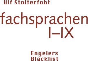 Buchcover fachsprachen I-IX | Ulf Stolterfoht | EAN 9783906050584 | ISBN 3-906050-58-0 | ISBN 978-3-906050-58-4