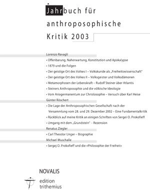 Buchcover Jahrbuch für Anthroposophische Kritik 2003 | EAN 9783907260104 | ISBN 3-907260-10-4 | ISBN 978-3-907260-10-4