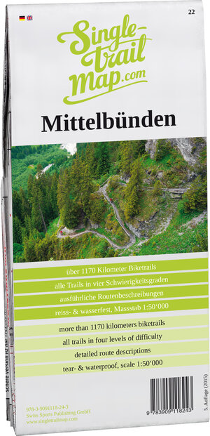 Buchcover Singletrail Map 022 Mittelbünden | Thomas Giger | EAN 9783909118243 | ISBN 3-909118-24-0 | ISBN 978-3-909118-24-3
