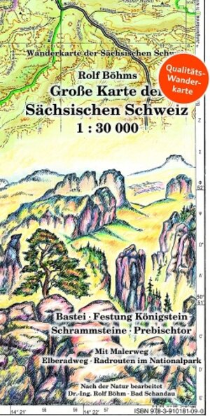 Buchcover Große Karte der Sächsischen Schweiz 1:30000 | Rolf Böhm | EAN 9783910181090 | ISBN 3-910181-09-0 | ISBN 978-3-910181-09-0