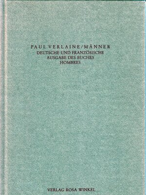 Buchcover Männer - Hombres | Paul Verlaine | EAN 9783921495636 | ISBN 3-921495-63-6 | ISBN 978-3-921495-63-6