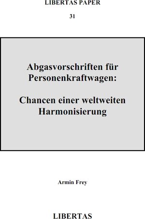 Buchcover Abgasvorschriften für Personenkraftwagen | Armin Frey | EAN 9783921929407 | ISBN 3-921929-40-7 | ISBN 978-3-921929-40-7