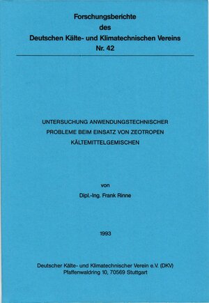 Buchcover Untersuchung anwendungstechnischer Probleme beim Einsatz von zeotropen Kältemittelgemischen | EAN 9783922429432 | ISBN 3-922429-43-2 | ISBN 978-3-922429-43-2
