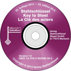 Buchcover Stahlschlüssel - Key to Steel CD-ROM 2013 | Micah Wegst | EAN 9783922599302 | ISBN 3-922599-30-3 | ISBN 978-3-922599-30-2