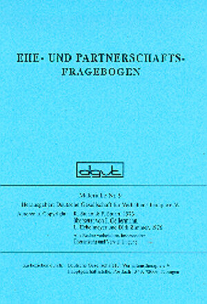 Buchcover Ehe- und Partnerschaftsfragebogen | Richard Stuart | EAN 9783922686095 | ISBN 3-922686-09-5 | ISBN 978-3-922686-09-5
