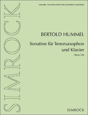 Buchcover Sonatine für Tenorsaxophon und Klavier  | EAN 9783923051748 | ISBN 3-923051-74-3 | ISBN 978-3-923051-74-8