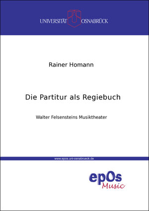Buchcover Die Partitur als Regiebuch | Rainer Homann | EAN 9783923486441 | ISBN 3-923486-44-8 | ISBN 978-3-923486-44-1