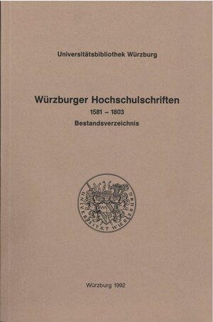 Buchcover Würzburger Hochschulschriften  | EAN 9783923959204 | ISBN 3-923959-20-6 | ISBN 978-3-923959-20-4