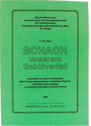 Buchcover Schach unserem Gebissverfall | Thomas Till | EAN 9783925524233 | ISBN 3-925524-23-1 | ISBN 978-3-925524-23-3