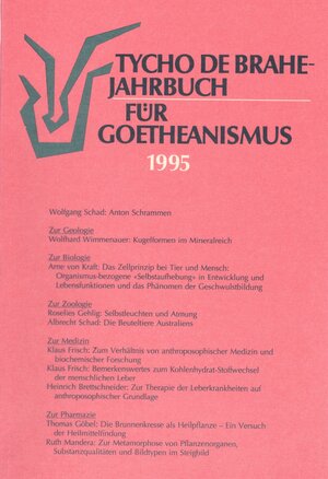 Buchcover Tycho de Brahe-Jahrbuch für Goetheanismus / Tycho de Brahe-Jahrbuch für Goetheanismus | Heinrich Brettschneider | EAN 9783926347176 | ISBN 3-926347-17-1 | ISBN 978-3-926347-17-6