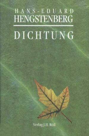 Buchcover Dichtung | Hans E Hengstenberg | EAN 9783927522589 | ISBN 3-927522-58-9 | ISBN 978-3-927522-58-9