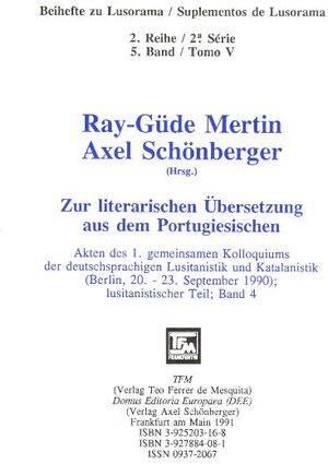 Buchcover Zur literarischen Übersetzung aus dem Portugiesischen  | EAN 9783927884083 | ISBN 3-927884-08-1 | ISBN 978-3-927884-08-3