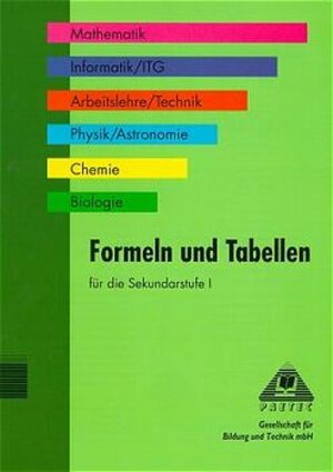Buchcover Formeln und Tabellen für die Sekundarstufe I | Frank M Becker | EAN 9783928707008 | ISBN 3-928707-00-0 | ISBN 978-3-928707-00-8