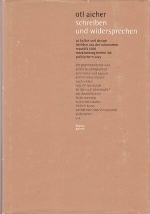 Buchcover schreiben und widersprechen | Otl Aicher | EAN 9783928942034 | ISBN 3-928942-03-4 | ISBN 978-3-928942-03-4