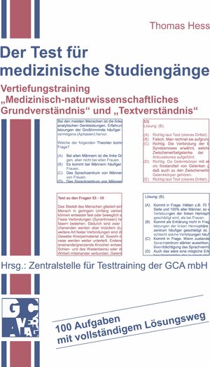 Buchcover Der Test für medizinische Studiengänge | Thomas Hess | EAN 9783928973045 | ISBN 3-928973-04-5 | ISBN 978-3-928973-04-5