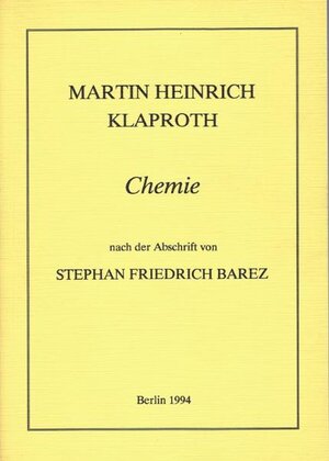 Buchcover Chemie | Martin H Klaproth | EAN 9783929134032 | ISBN 3-929134-03-9 | ISBN 978-3-929134-03-2