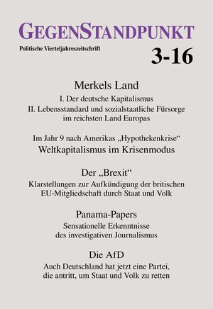 Buchcover GegenStandpunkt 3-16  | EAN 9783929211863 | ISBN 3-929211-86-6 | ISBN 978-3-929211-86-3