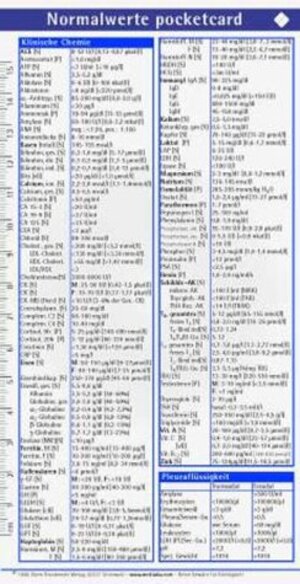 Buchcover Normalwerte pocketcard | EAN 9783929785739 | ISBN 3-929785-73-0 | ISBN 978-3-929785-73-9