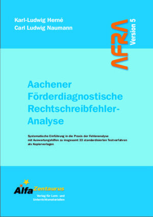 Buchcover Aachener Förderdiagnostische Rechtschreibfehler-Analyse - AFRA | Karl-Ludwig Herné | EAN 9783930335374 | ISBN 3-930335-37-9 | ISBN 978-3-930335-37-4