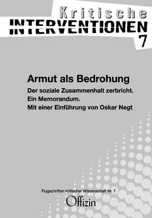 Buchcover Armut als Bedrohung  | EAN 9783930345359 | ISBN 3-930345-35-8 | ISBN 978-3-930345-35-9