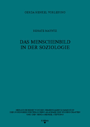 Buchcover Das Menschenbild in der Soziologie | Renate Mayntz | EAN 9783930454273 | ISBN 3-930454-27-0 | ISBN 978-3-930454-27-3