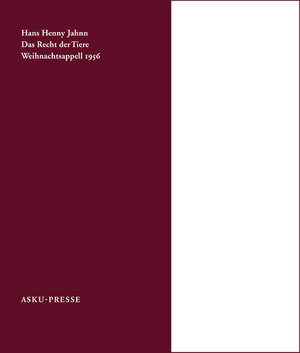 Buchcover Das Recht der Tiere | Hans Henny Jahnn | EAN 9783930994014 | ISBN 3-930994-01-1 | ISBN 978-3-930994-01-4