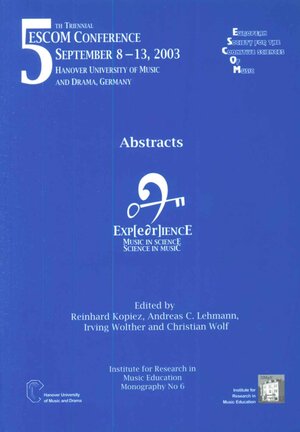 Buchcover Abstracts of the 5th Triennial Conference of the European Society for the Cognitive Sciences of Music (ESCOM) | Reinhard (Hrsg.) Kopiez | EAN 9783931852665 | ISBN 3-931852-66-0 | ISBN 978-3-931852-66-5
