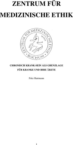 Buchcover Chronisch-Krank-Sein als Grenzlage für Kranke und ihre Ärzte | Fritz Hartmann | EAN 9783931993047 | ISBN 3-931993-04-3 | ISBN 978-3-931993-04-7